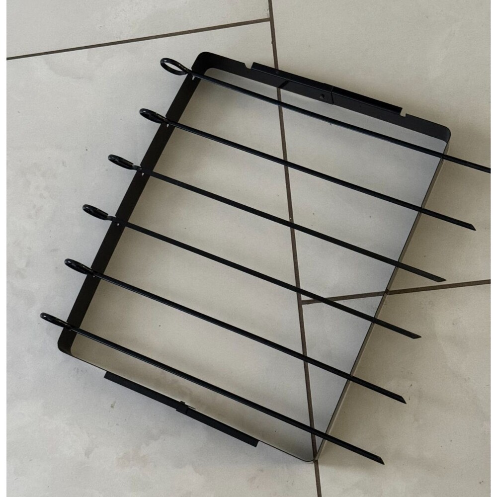 Charcoal Companion Premium Grilling Non-Stick Kabob Rack with 6 Skewers 14" long